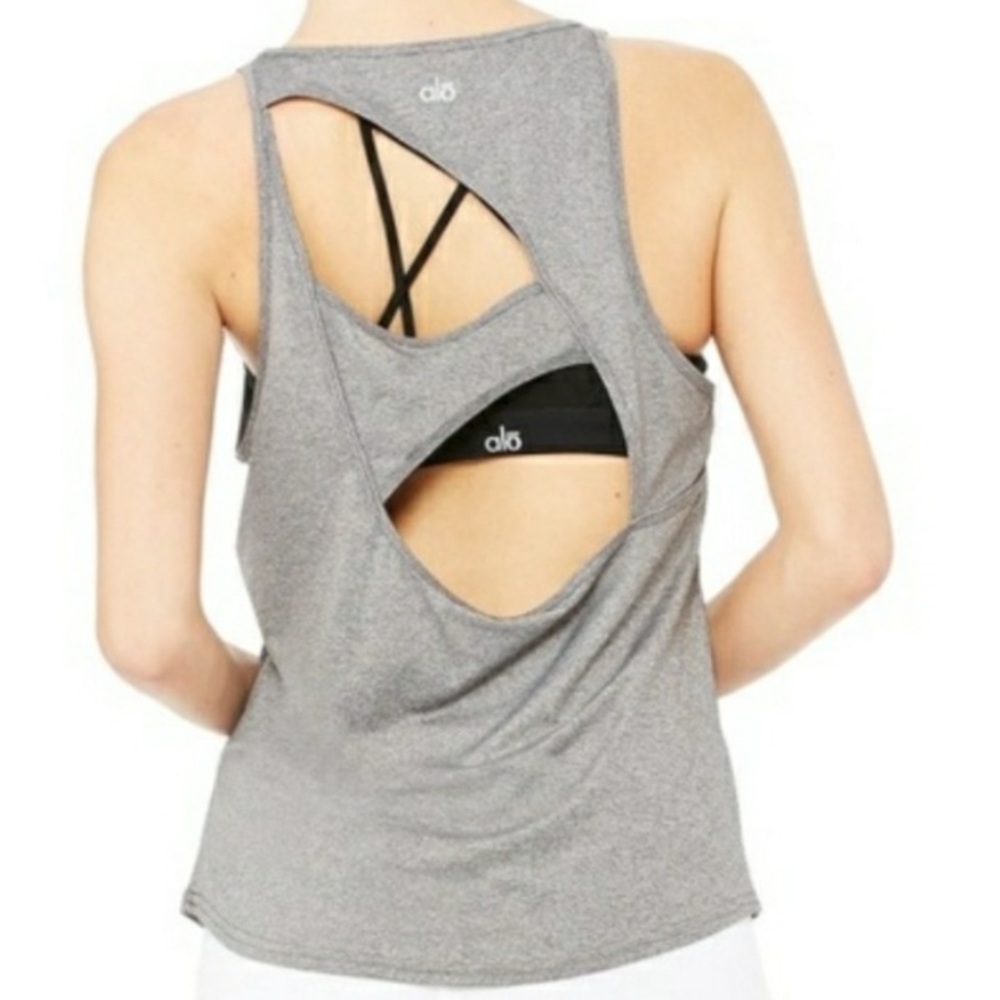 Alo Yoga Dalia Cutout-Back Sleeveless Sport Tank